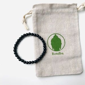 Black Tourmaline Dainty Mala Bead Bracelet